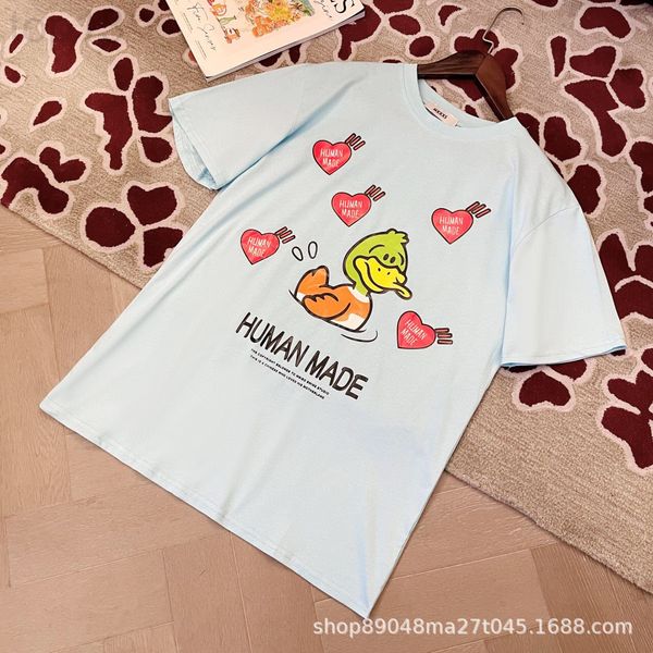 

women's t-shirt designer chaopai 22ss early spring new casual loose and versatile love duck print short sleeve t-shirt 05p2, White