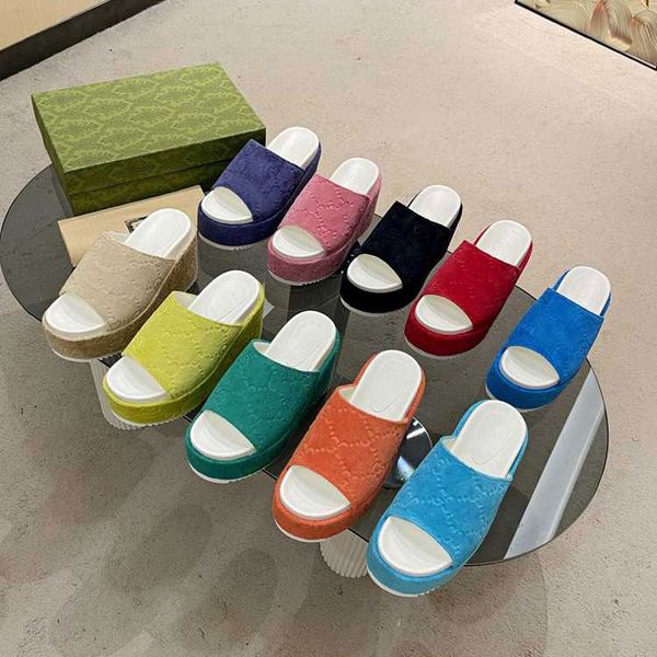 

2022 designer slippers women's sandals slide double lock comfortable fabric thickness 35-42, Black