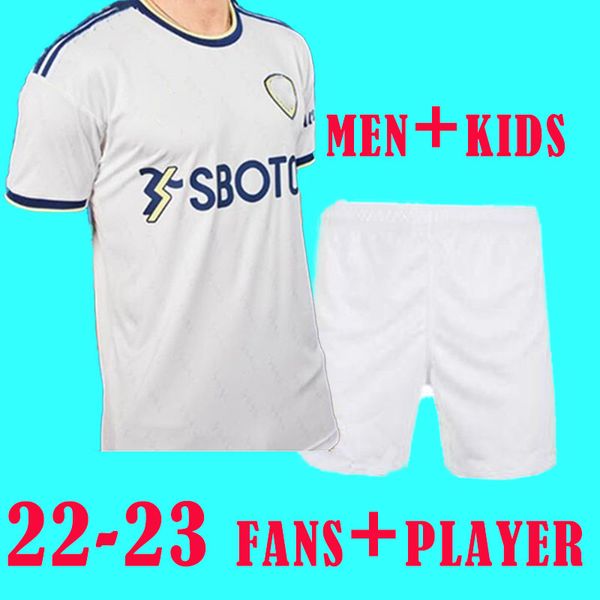 

leeds bamford soccer jersey fans player version 22 23 united raphinha t roberts harrison hernandez costa clarke 2022 2023 men kids kits foot, Black;yellow
