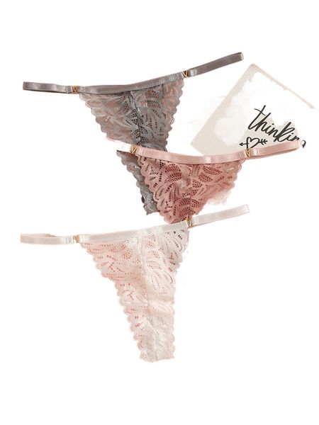 

3pack floral lace panty x6qo#, Black;red