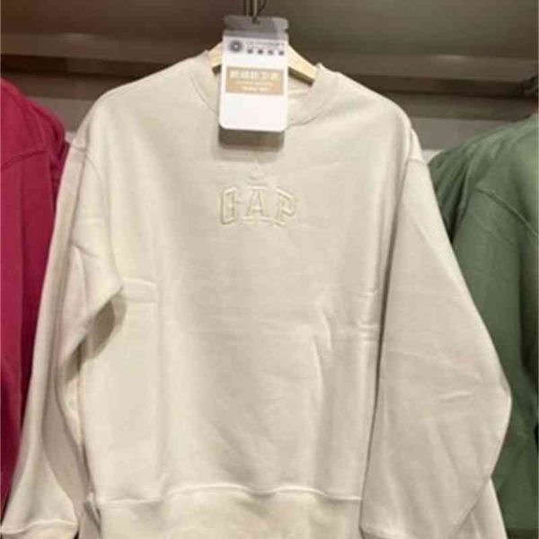 

luxury factory outlet brand hoodie gap men's embroidered fleece round neck sweater 735867 2021 autumn new casual orl2 aned, Black