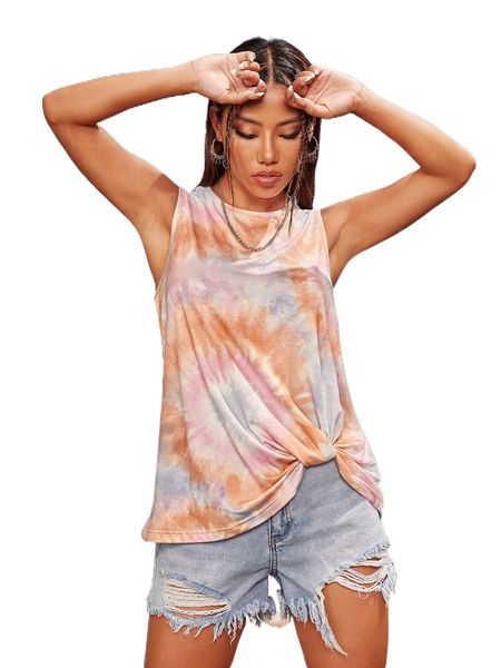 

x thegypsygoddess tie dye twist hem tank b5cc#, White