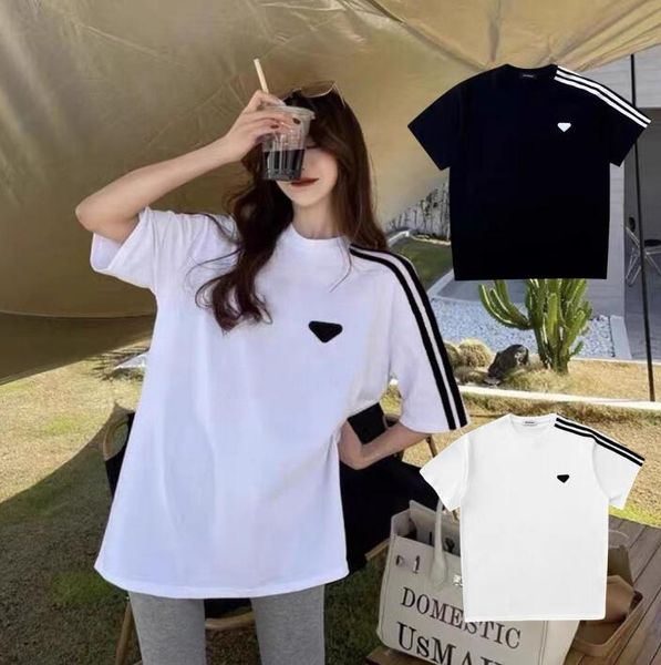 

new prd fashion brand womens t shirt designer high-end men t-shirt cotton round neck double yarn fabric soft and comfortable harajuku classi, White