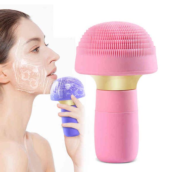 

novo mini tamanho elÃ©trico sÃ´nico escova de limpeza facial Ã prova dwaterproof Ã¡gua silicone rosto purificador para poro profunda220429
