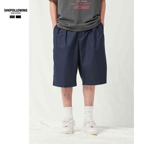 

new simple loose casual medium waist solid cotton suit shorts men, White;black