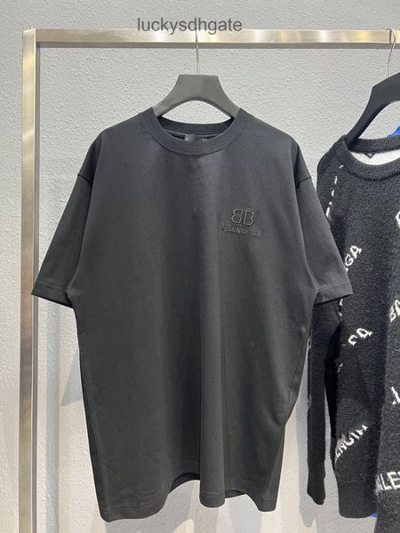 

designer bal t shirt and shirts 2022 paris b high version classic fashion br pre post woven graffiti luminous short sleeve loose men's, White;black