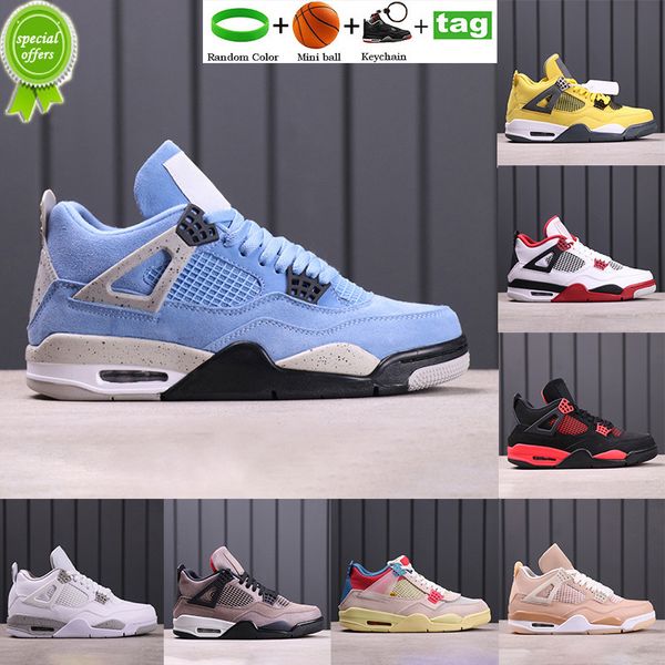 

2022 4 basketball shoes 4s university blue white oreo shimmer red metallic purple black cat thunder paris bred men trainers women sneakers
