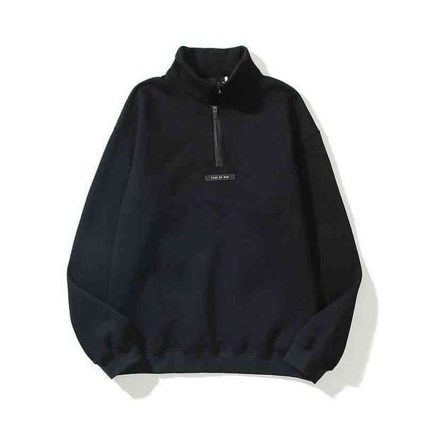 

2022 new brand sweater fashion trend men and women same style factory direct sale feel sentials thread zip plush, Black