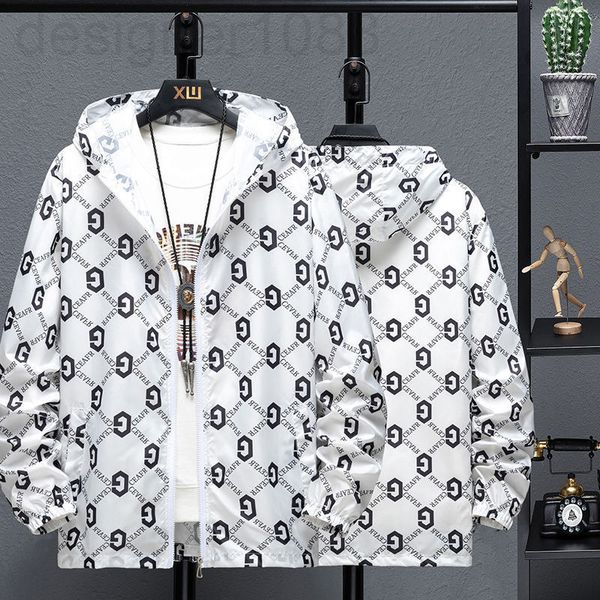 

men's tracksuits designer 2021 new summer sunscreen clothes men's skin fast drying and breathable ultra-thin ice silk handsome coa, Gray