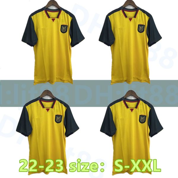 

2022 2023 ecuador copa america soccer jersey 22 23 home yellow ibarra mena preciado shirt away blue national team football uniform, Black;yellow
