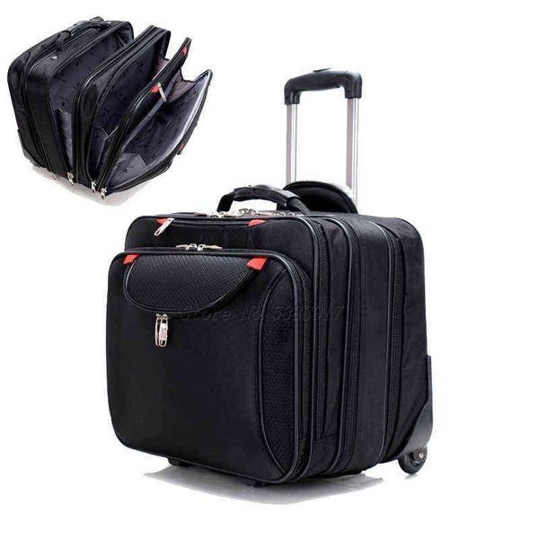 Высококачественный чемодан в дюйм -посадочный багаж на колесах Oxford Trolley Portable Business Valies Computer Travel Bag J220707