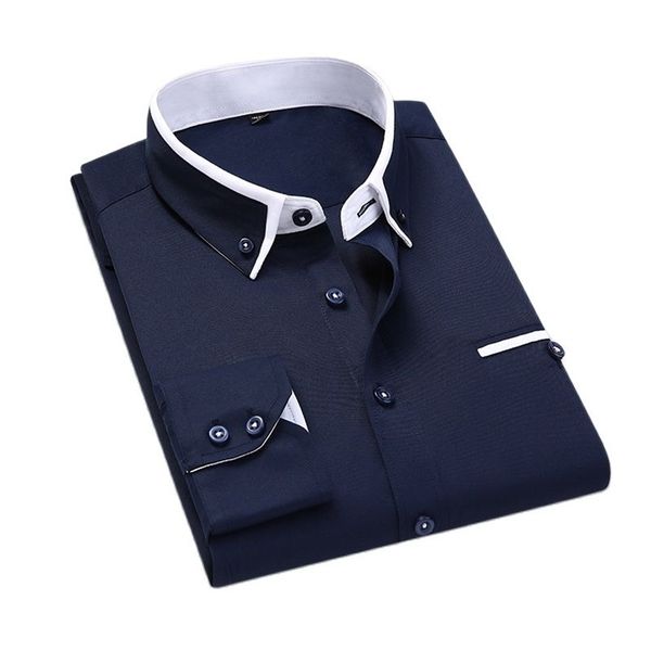 

8xl spring autumn business dress shirt men cotton male casual long sleeve shirt man clothes plus size s5xl 220813, White;black