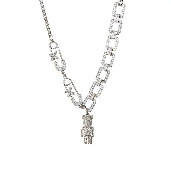Антун Медведь Многоэлементное ожерелье кубинское изящное ожерелье женское специальное предложение по дизайну цепи клавиля INS Hip Hop свитер