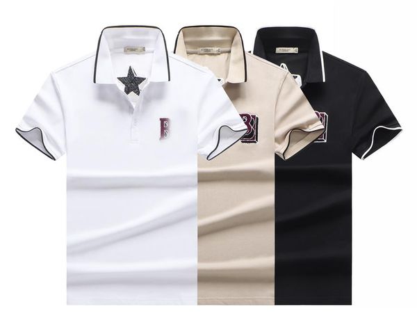 

polo shirt new summer mercerized cotton middle-aged and young men's lapel solid color loose. short sleeve t-shirt men's wear #02, White;black