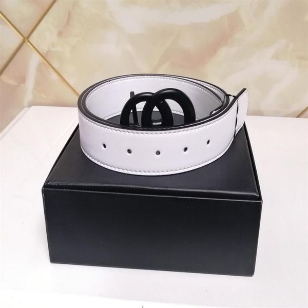 

fashion belt buckle leather bandwidth 3.8cm 7 color box designer men's women's344k, Black;brown