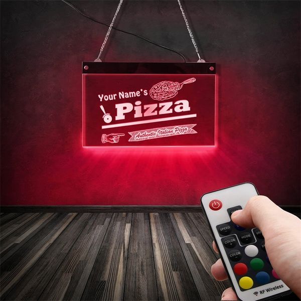 Restaurante Italian Pizza LED Display Board Nome personalizado Decoração de iluminação Arte Arte Personalizada Pizzeria Neon Wall Sign 220615