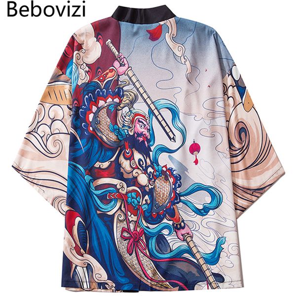 

summer man blue clothing jacket shirt asian anime yukata haori chinese style samurai print men japanese kimono cardigan korean, Red
