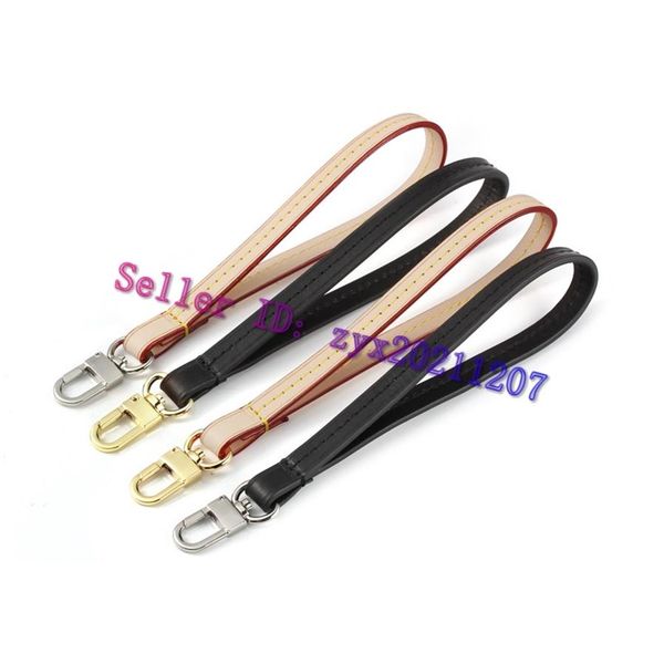 

bag parts replacement real vachetta calf leather wristlet holder strap for designer toilet pouch toiletry kit zippy cl250g, Black