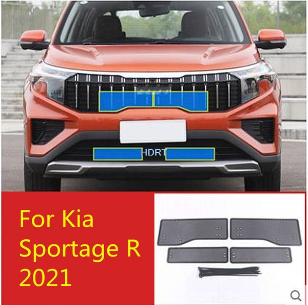 

car styling middle insect screening mesh front grille insert net for kia sportage r ace 2021 accessories 4pcs anti-insect mesh