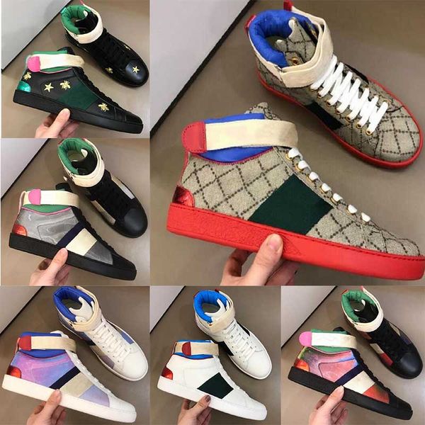 

2022 designer classic casual shoes women's guide fashion men's shoes luxembourg rainbow red and green striped high-running leather, Black