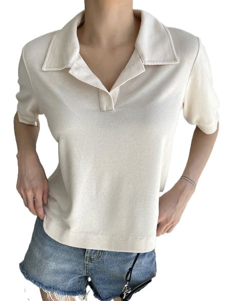 

dazy solid collar knit w3ey#, White;black