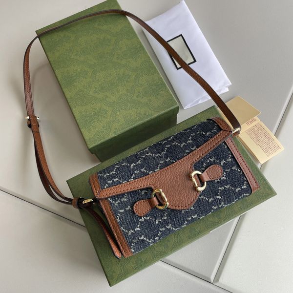 

tz classic bags brown and blue colors canvas 1955 collection mini handbag vintage style horizontal version phone bag ladies designer crossbo