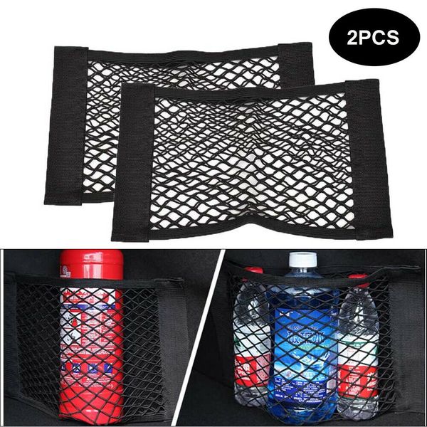 

2x car trunk boot luggage storage organiser cargo net tidy elastic rear seat bag