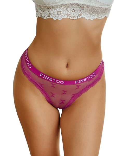 

finetoo butterfly lace letter graphic panty x9pr#, Black;red