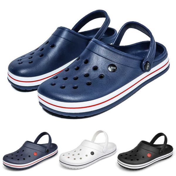 

elling clogs for men 2022 plastic slipper sandals platform beach summer water shoes luxury brand casual sandalias hombre famous brand design, Black