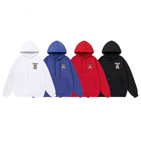 

men's hoodies & sweatshirts autumn and winter cartoon bear loose hooded sweater for men women x2dt, Black