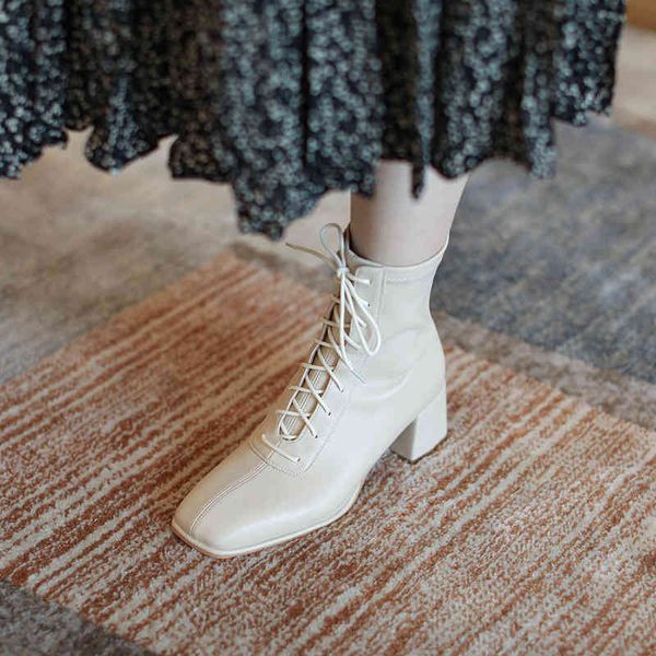 

boots martin boots korean version square head beige thick heel short children's high heels plush in autumn and winter s4v9, Black