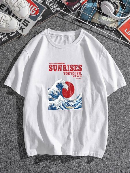 

men wave & japanese letter graphic tee d5qc#, White;black