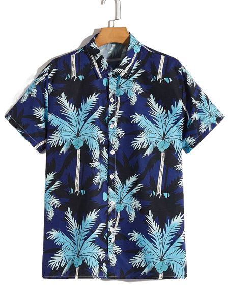

men tropical print shirt 28jl#, White;black