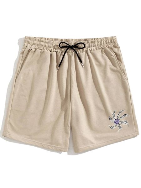 

romwe guys cartoon graphic shorts p2us#, White;black