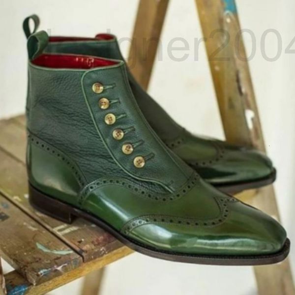 

dress shoes designer men's business button boots dress british college style brock carved suit d103 jiyx, Black