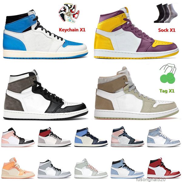 

og 1 1s mens women basketball shoes fragment olive aura high dark mocha barely orange university blue black white sneakers trainers air