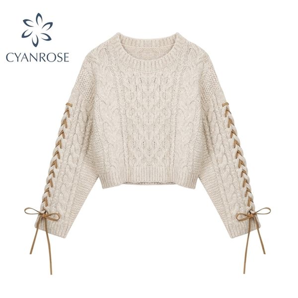 

women's sweaters warm pullover fashion korean o-neck long-sleeved autumn winter harajuku knitted solid women sweater casual 201222, White;black