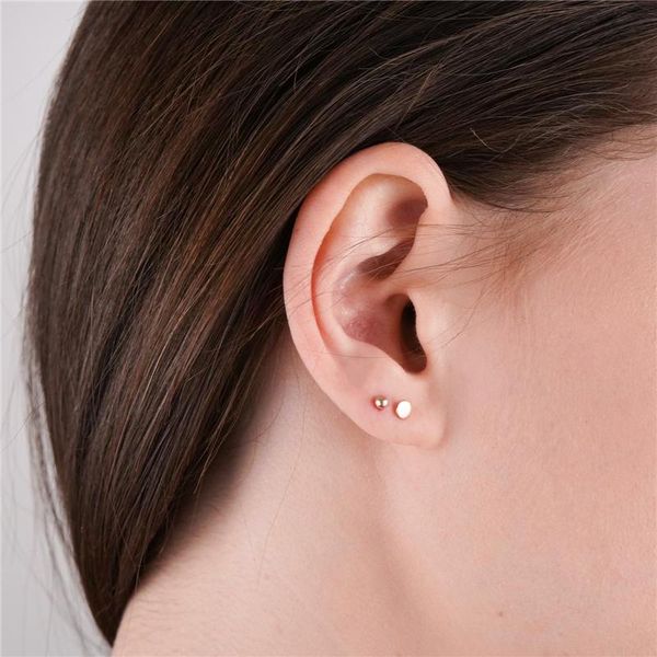 

stud visunion 316l stainless steel earrings round circle minimalist small rose gold silver color geometric women gift, Golden;silver