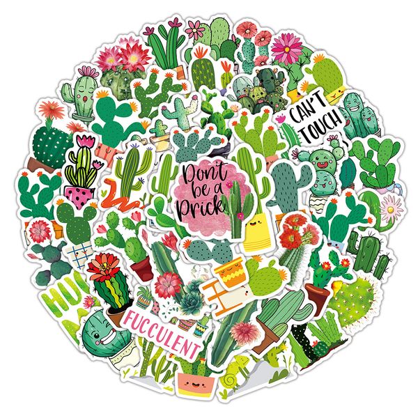 

50pcs/set poster small waterproof graffiti skateboard stickers cactus plants for water bottle notebook lapdecor helmet car sticker pvc guita