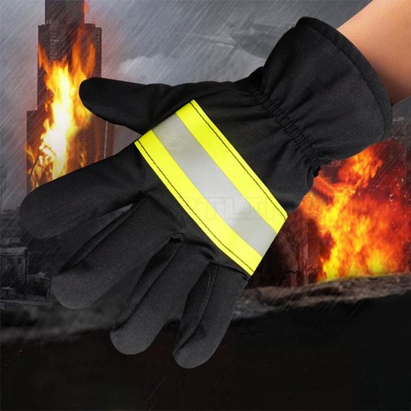 Fünf-Finger-Handschuhe, Feuerwehrmann-Schutz, hitzebeständig, rutschfest, verschleißfest, Feuerwehrmann-Hand, wasserdicht