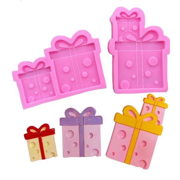 Stampi da forno La scatola di Natale Stampo per torta in silicone Sugarcraft Stampo per cupcake al cioccolato Strumenti per decorare fondente in resina