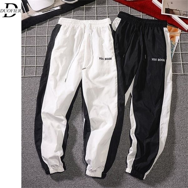 

summer men casual loose pants japanese mens drawstring harajuku trousers men's hip hop sweatpants streetwear male lj201217, Black