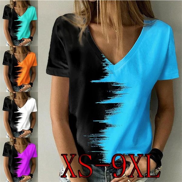 

women's fashion summer print short sleevecasual loose plus size t shirt xs-9xl 220511, White