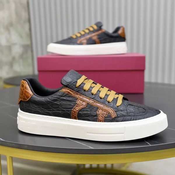 Top Lace Up Up Gancini Sneaker Shoes Men's Outdoor Sports Sportskin Leather Skateboard Walking Technical Mesh Comfort Footwear Box