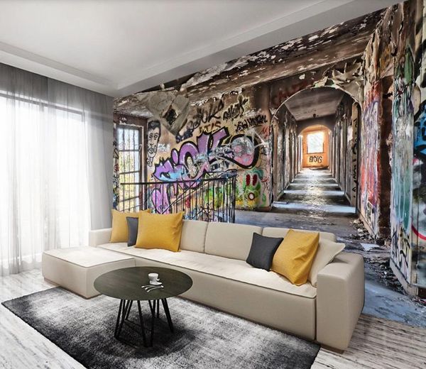 Benutzerdefinierte 3D Wallpaper Wandbild Europäischen Stil Korridor Graffiti Wand Wandbild Hintergrund Tapeten Wohnzimmer Schlafzimmer Wände Aufkleber TV Kulisse Papel Pintado Pared