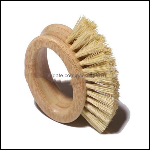 Limpeza escova Ferramentas domésticas Organização da casa Home Home Garden Handle Handle fundo Creative oval anel de sisal pincéis de lavar louça naturais naturais