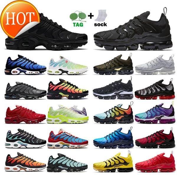 

tn plus running shoes for man women triple black white pink rise university blue neon green hyper pastel blue oreo mens trainers sports