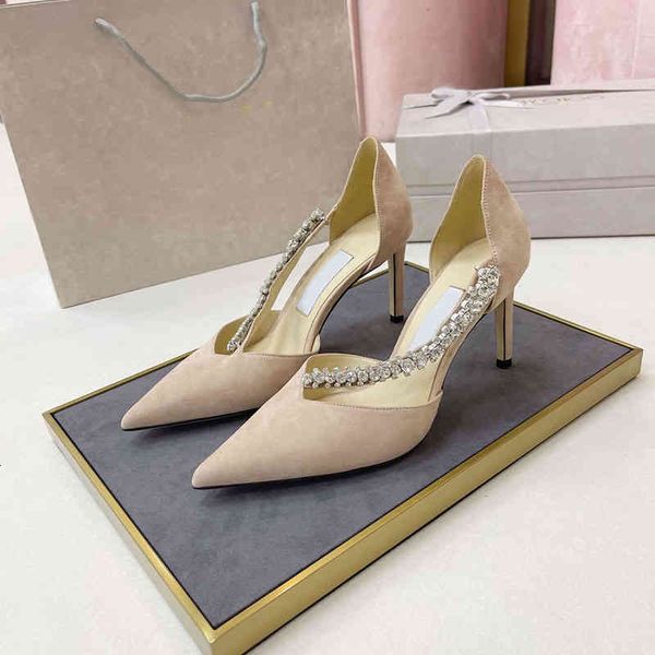 

dress shoes women's shoes bee pointed thin heel hollow sheep beijing suede high-heeled crystal wedding, Black