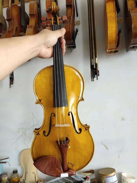 

new master 4/4 violin guarneri model with flower 2020