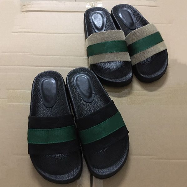 

women designer brand slippers summer fall shoes sandals club plus size flips flops dress shoe pu patent leather print letter scuffs flat hee, Black